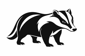 badger line art silhouette vector illustration