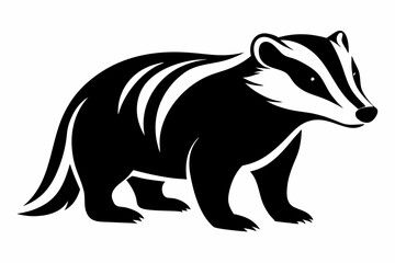 badger line art silhouette vector illustration