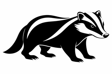 badger line art silhouette vector illustration © Pinak
