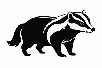 badger line art silhouette vector illustration