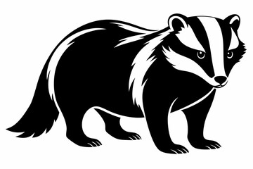 badger line art silhouette vector illustration