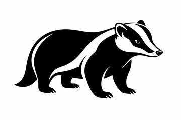 badger line art silhouette vector illustration