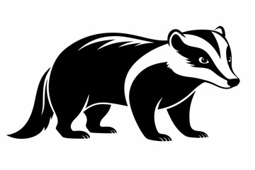 badger line art silhouette vector illustration