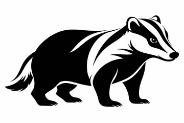 badger line art silhouette vector illustration