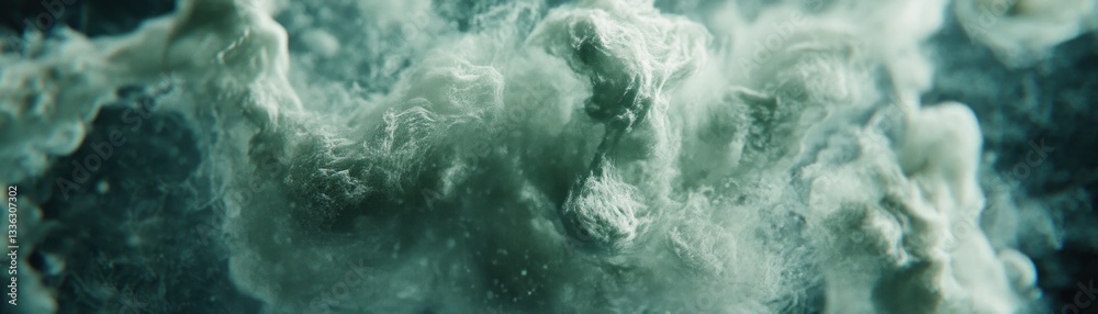 Poster Abstract imagery showing dense wispy shapes and swirling patterns