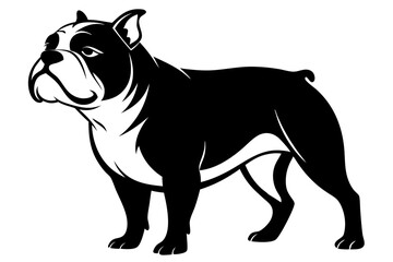 bulldog line art silhouette vector illustration