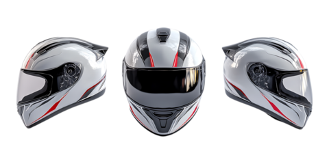 Pack Helmet set against transparent background for Safety Gear Branding, Motorcycle Accessories, or Sports Equipment Projects
