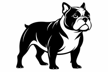 bulldog line art silhouette vector illustration