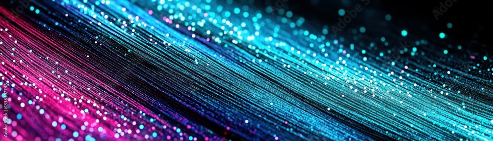 Poster colorful glowing strands of light creating abstract futuristic compositions of energy