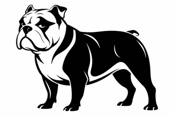 bulldog line art silhouette vector illustration
