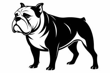 Obraz premium bulldog line art silhouette vector illustration
