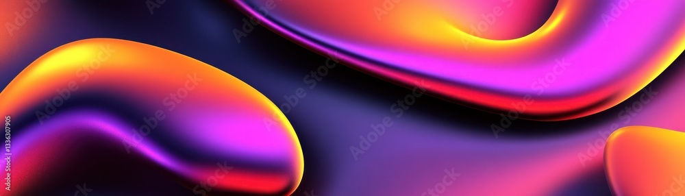 Poster A vibrant abstract design with flowing shapes and color gradients