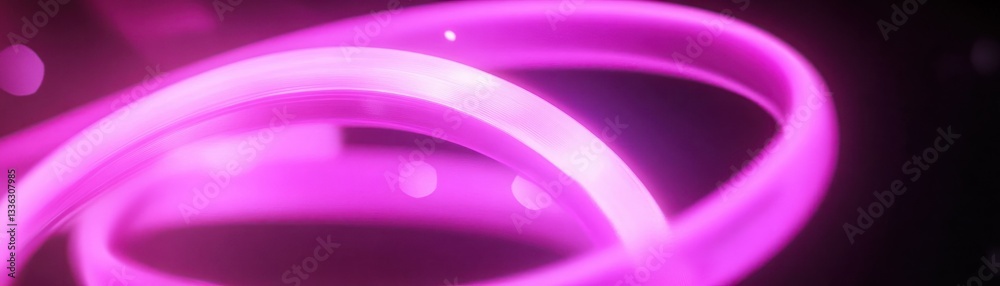 Poster a glowing pink abstract design of looping curved lines
