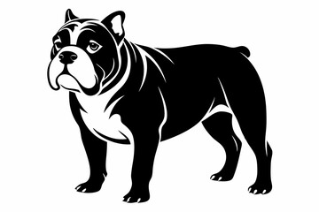 Obraz premium bulldog line art silhouette vector illustration