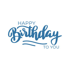 Beautiful Happy Birthday text vector, Happy Birthday text template, Happy Birthday typography design vector. Beautiful greeting card scratched calligraphy black text word. 