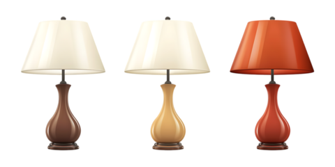 Pack Lamp set against transparent background for Interior Design, Home Decor Branding, or Lighting Equipment Projects