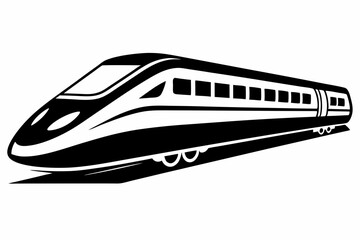 bullet train line art silhouette vector illustration