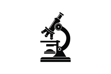 simple microscope silhouette vector with white background