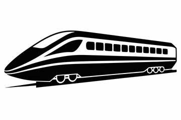 bullet train line art silhouette vector illustration