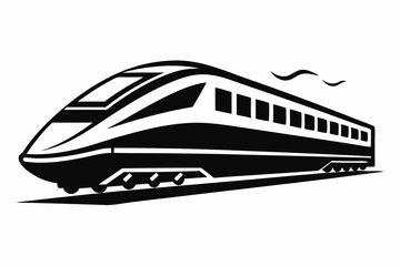 bullet train line art silhouette vector illustration