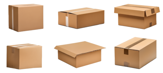 [Transparent Background PNG]Various Cardboard Boxes Packaging Collection