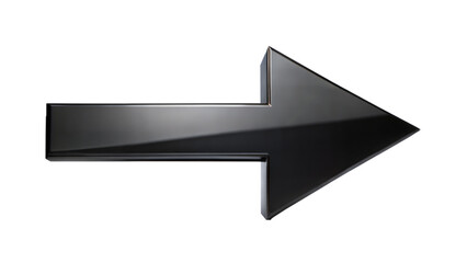 3d black arrow isolated on transparent background. Png