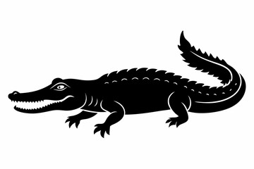 Fototapeta premium crocodile line art silhouette vector illustration