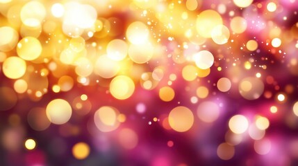 An abstract background of blurry illuminated bokeh and glittering particles