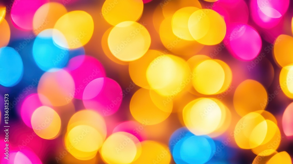 Poster a colorful abstract display of blurry circular lights