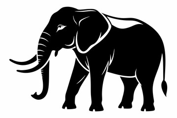 Obraz premium elephant line art silhouette vector illustration