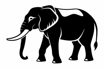 elephant animal line art silhouette vector illustration