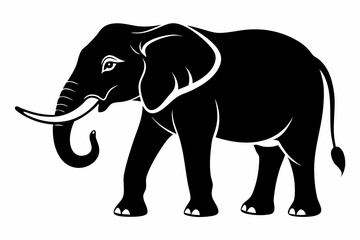 elephant animal line art silhouette vector illustration