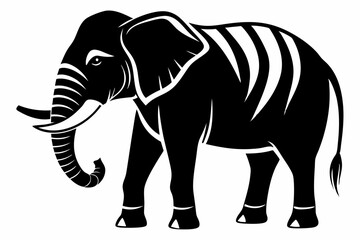 elephant animal line art silhouette vector illustration