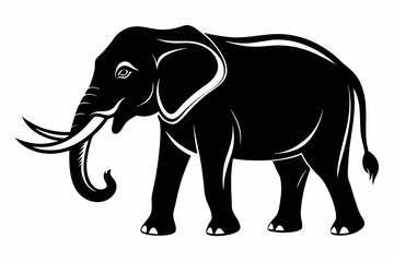 elephant animal line art silhouette vector illustration