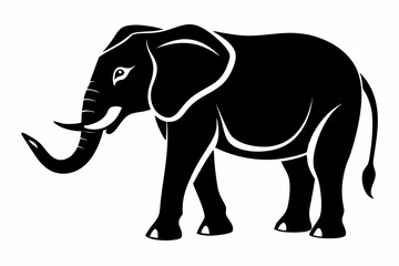 elephant animal line art silhouette vector illustration