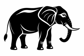elephant animal line art silhouette vector illustration