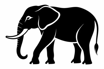 elephant animal line art silhouette vector illustration