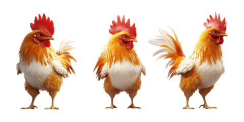 Pack Chicken set against transparent background for Farm Animal Illustrations, Poultry Industry Branding, or Agricultural Design Projects