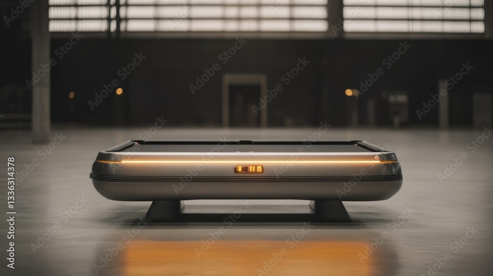 Poster A Modern Illuminated Pool Table Set In A Large Empty Room
