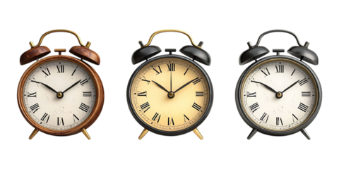 Pack Clock set against transparent background for Time Management, Office Decor, or Productivity-Themed Design Projects