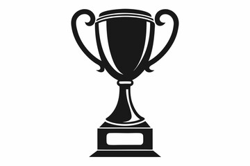 gold trophy line art silhouette vector illustration