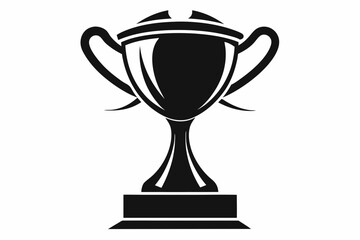 gold trophy line art silhouette vector illustration