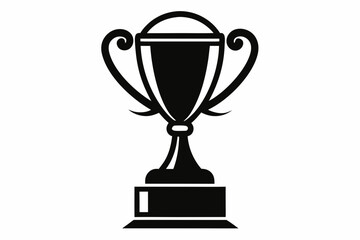 gold trophy line art silhouette vector illustration