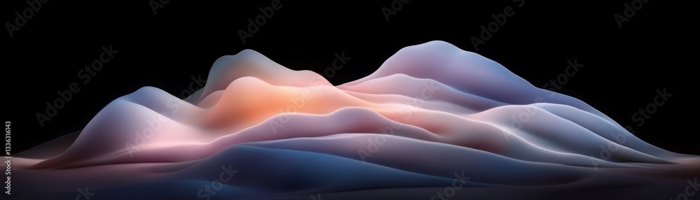 Aufkleber Abstract visualization featuring layered gradients of soft color variations