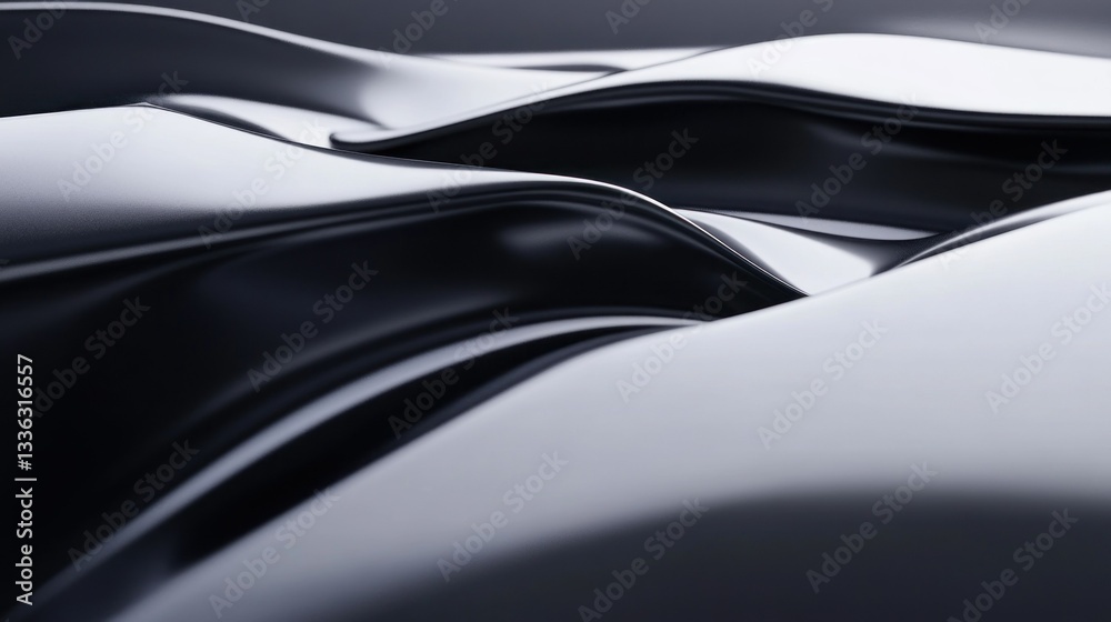 Aufkleber Smooth and flowing dark surfaces create a layered abstract composition
