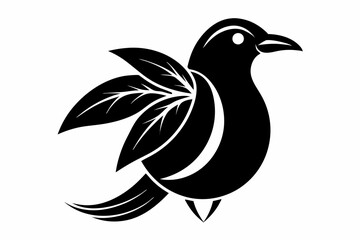 mango bird line art silhouette vector illustration