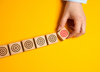 Set new goals. Career development, or motivational concepts. Ambition, strategic planning