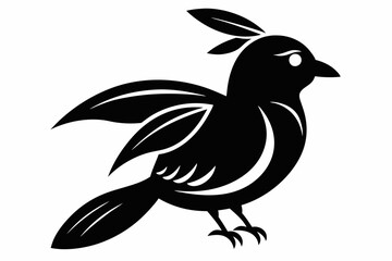 mango bird line art silhouette vector illustration