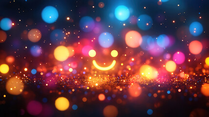 Fototapeta premium Colorful confetti shower for a party, blending with a dreamy blurred background