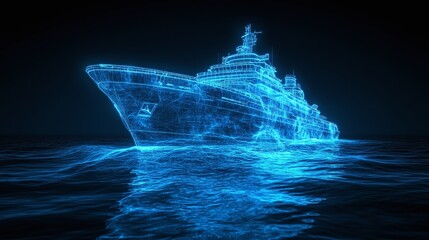 modern AI ship, global import and export, trade, business